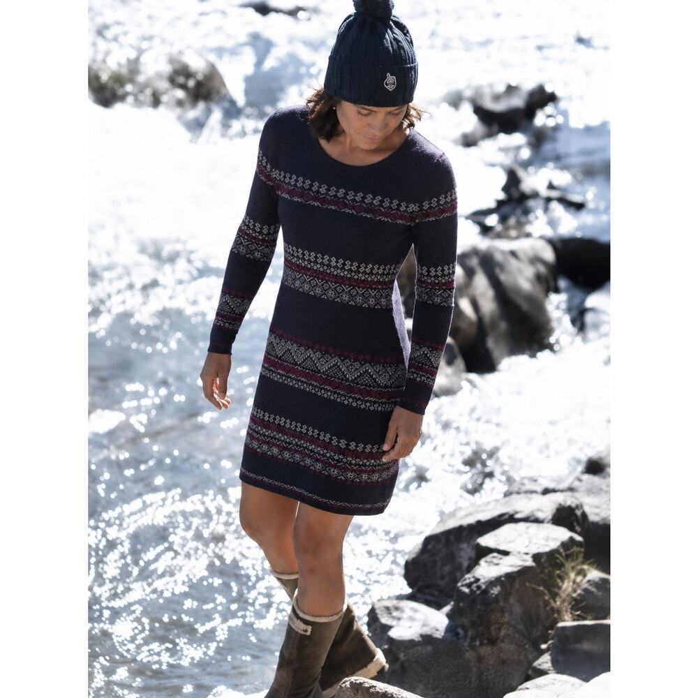 Krimson Klover Nordic Merino Wool Knit Sweater Dress Small Outdoors Gorpcore